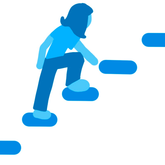 階段を登り続ける人